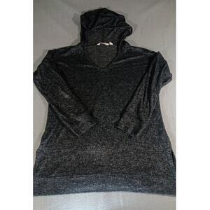 Soft Surrounding Gray Knit Hood Tunic Top Small Cozy Lightweight Lounge Pullover